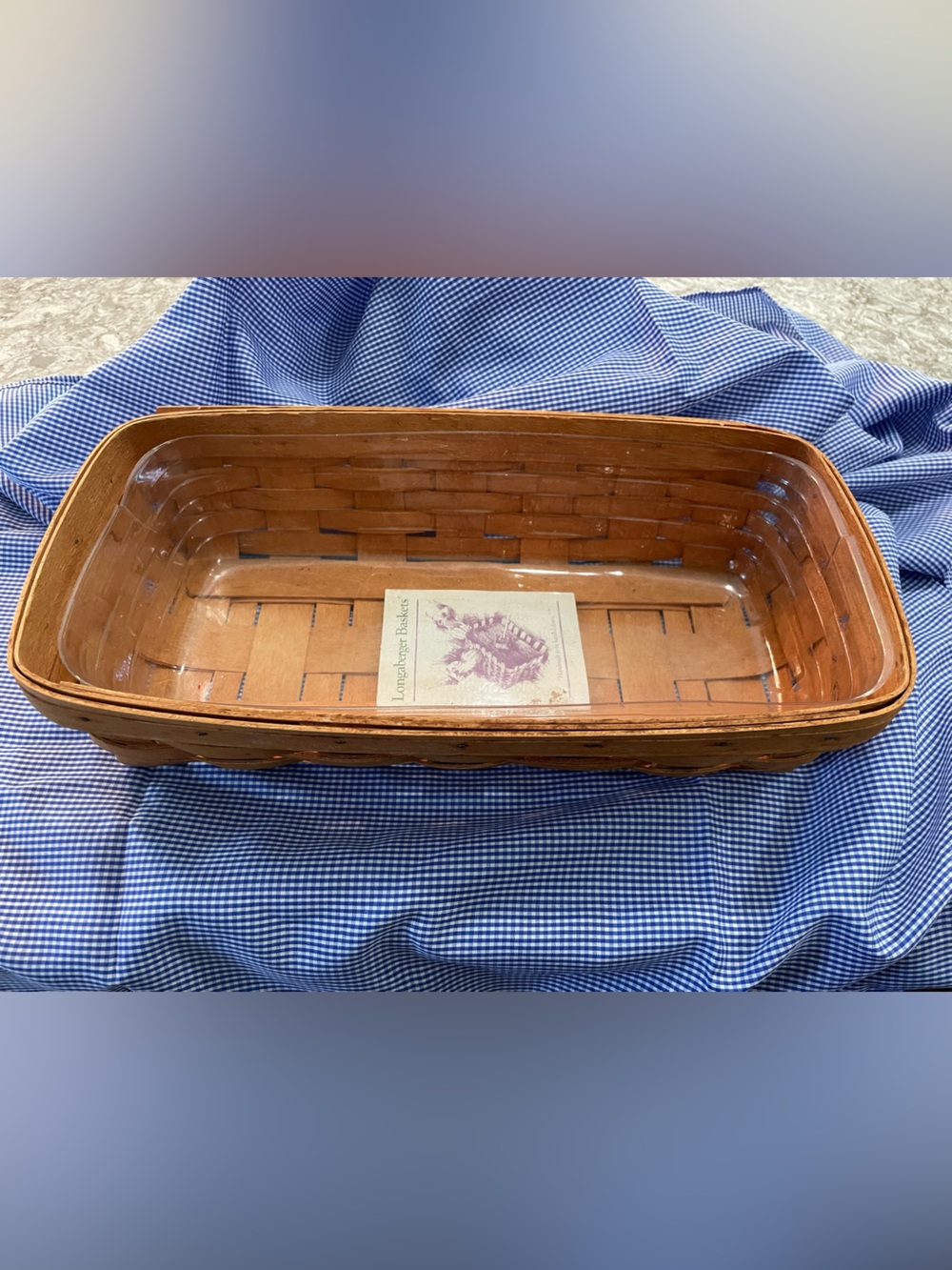 Longaberger Bread Basket with protective Insert -#14702